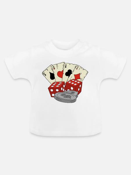 Glück bei den Spielen - Baby Bio-T-Shirt mit Rundhals - Weiß