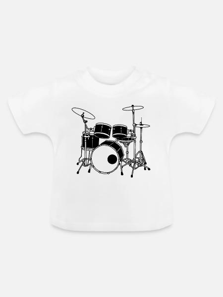 Drumset - Baby Bio-T-Shirt mit Rundhals - Weiß