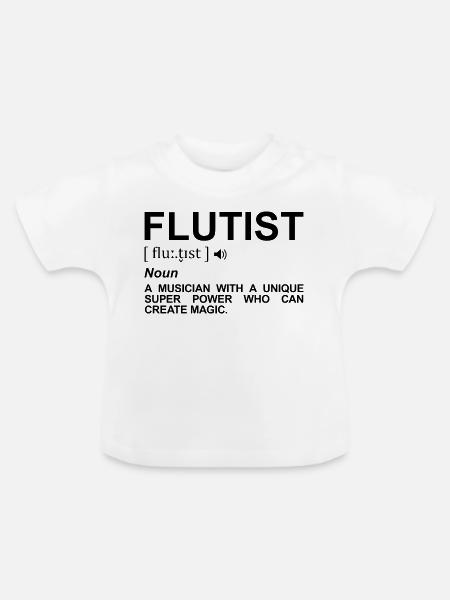 Flötist Begriff - Baby Bio-T-Shirt mit Rundhals - Weiß