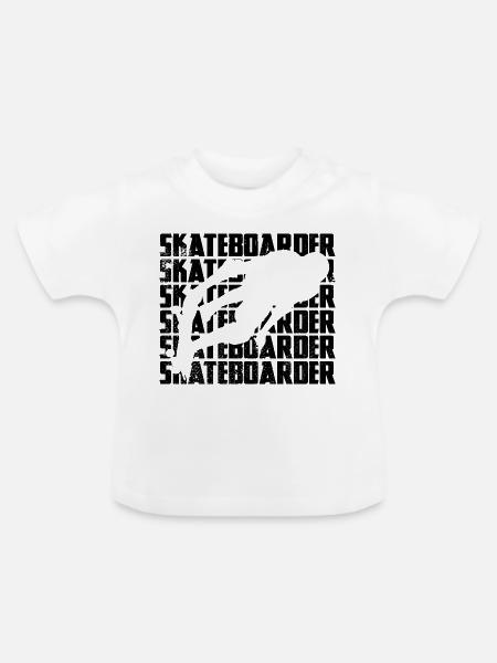 Skateboarder - Baby Bio-T-Shirt mit Rundhals - Weiß