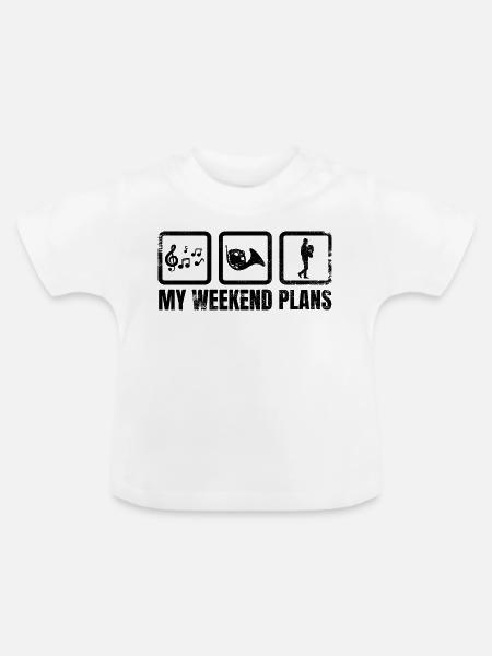 Waldhornspieler Wochenende - Baby Bio-T-Shirt mit Rundhals - Weiß