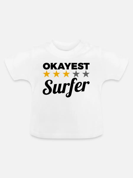 Durchschnittlicher Wellenreiter - Baby Bio-T-Shirt mit Rundhals - Weiß
