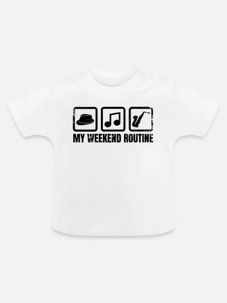 Saxophonisten Wochenende - Baby Bio-T-Shirt mit Rundhals - Weiß