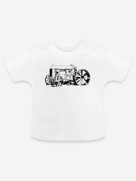 Traktor Model F - Baby Bio-T-Shirt mit Rundhals - Weiß