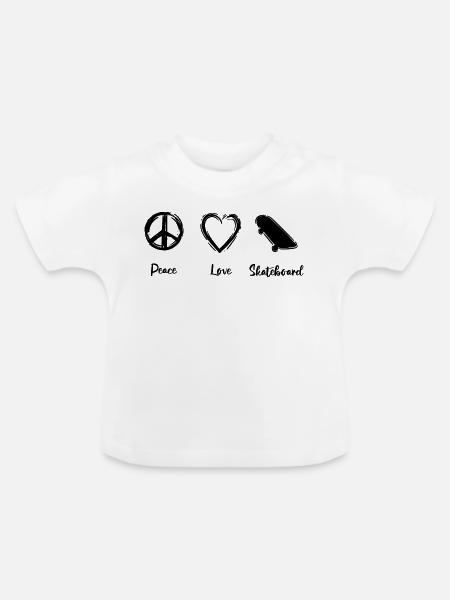 Skateboarding Motivation - Baby Bio-T-Shirt mit Rundhals - Weiß