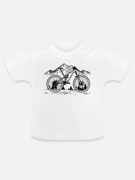 Mountainbike - Baby Bio-T-Shirt mit Rundhals - Weiß
