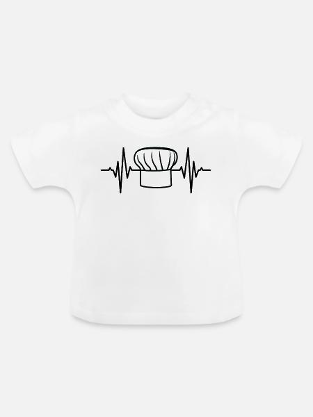 Bäcker Hut Herzschlag - Baby Bio-T-Shirt mit Rundhals - Weiß