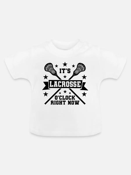 Lacrosse Spruch - Baby Bio-T-Shirt mit Rundhals - Weiß