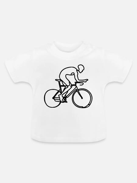 Radfahrer Zeichnung - Baby Bio-T-Shirt mit Rundhals - Weiß