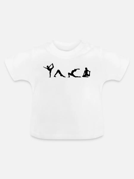 Yogini Zeichnung - Baby Bio-T-Shirt mit Rundhals - Weiß