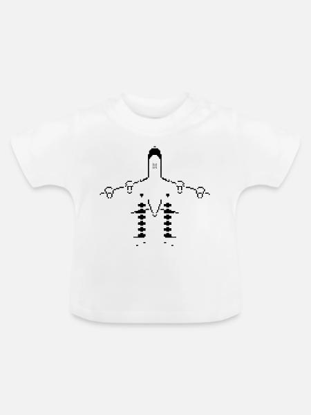 Flugzeug Pixel Kunst - Baby Bio-T-Shirt mit Rundhals - Weiß