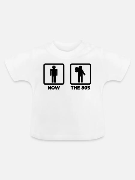 Achtziger - Baby Bio-T-Shirt mit Rundhals - Weiß