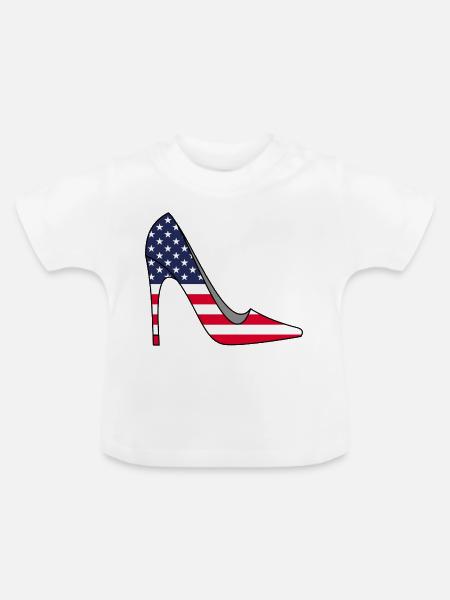 Damenschuhe und Amerika - Baby Bio-T-Shirt mit Rundhals - Weiß