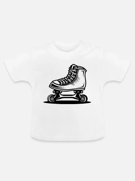 Roller Skates Zeichnung - Baby Bio-T-Shirt mit Rundhals - Weiß