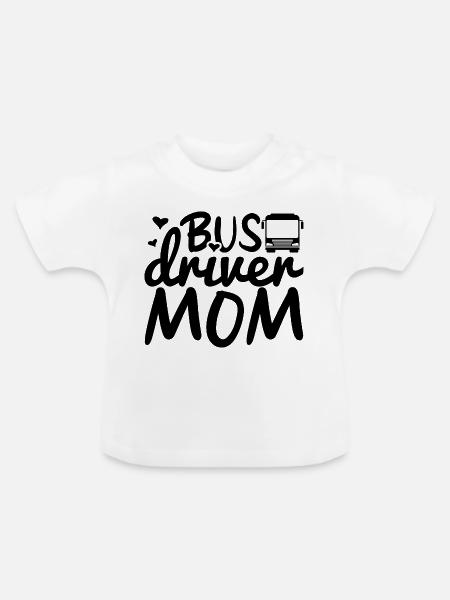 Busfahrer Mutter - Baby Bio-T-Shirt mit Rundhals - Weiß