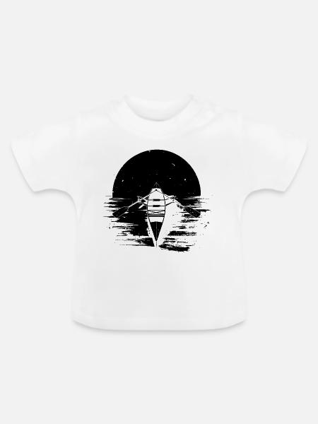 Ruderboot Zeichnung - Baby Bio-T-Shirt mit Rundhals - Weiß