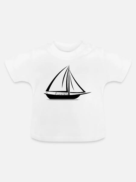 Segelboot Zeichnung - Baby Bio-T-Shirt mit Rundhals - Weiß