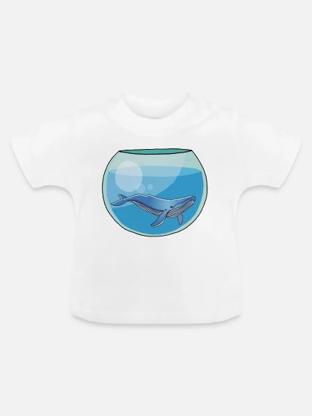 Wal-Glas - Baby Bio-T-Shirt mit Rundhals - Weiß