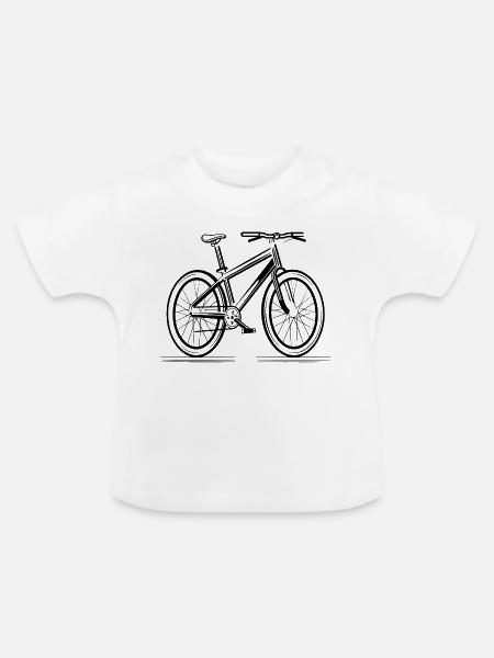 Fahrrad Skizze - Baby Bio-T-Shirt mit Rundhals - Weiß