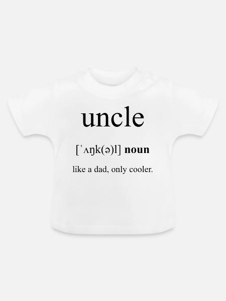 Uncle | Onkel Definition Dictionary - Baby Bio-T-Shirt mit Rundhals - Weiß