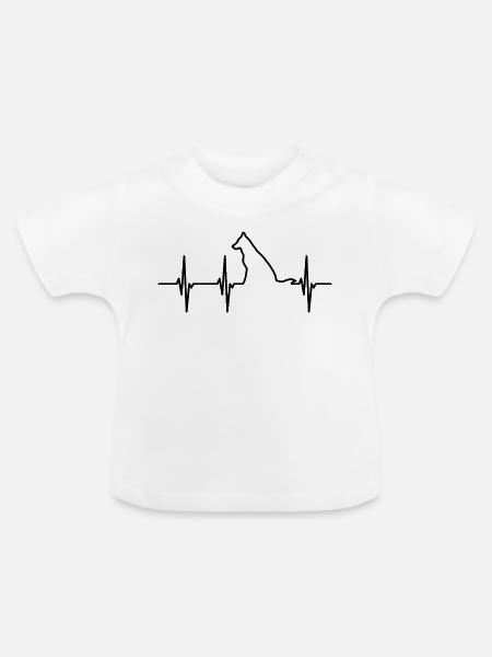Hunde EKG Herschlag - Baby Bio-T-Shirt mit Rundhals - Weiß