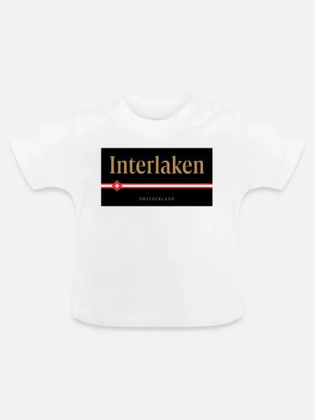 Interlaken Schweizer Goldschrift Design - Baby Bio-T-Shirt mit Rundhals - Weiß