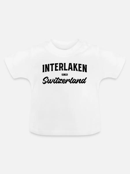 Interlaken Swiss Travel Vibes - Baby Bio-T-Shirt mit Rundhals - Weiß