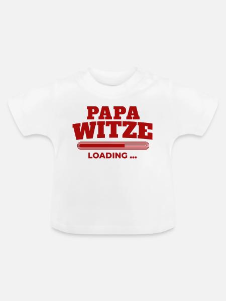 PapaWitze Loading Bar - Baby Bio-T-Shirt mit Rundhals - Weiß