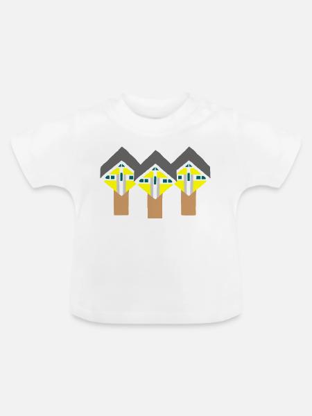 Kubushäuser - Baby Bio-T-Shirt mit Rundhals - Weiß