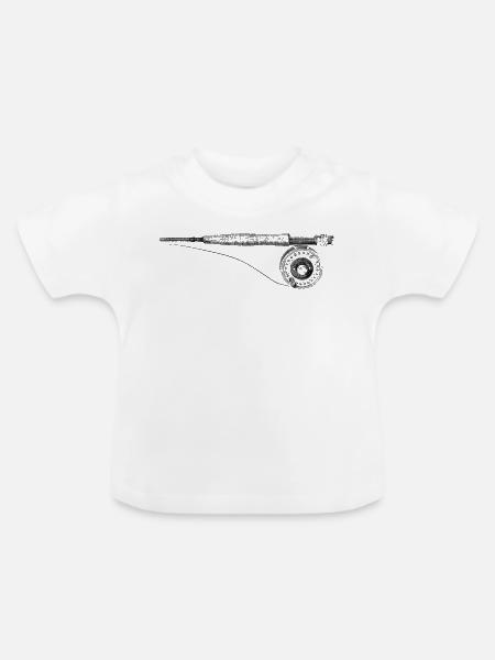 Fly fishing - Baby Bio-T-Shirt mit Rundhals - Weiß