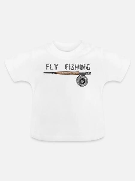 Fly fishing - Baby Bio-T-Shirt mit Rundhals - Weiß