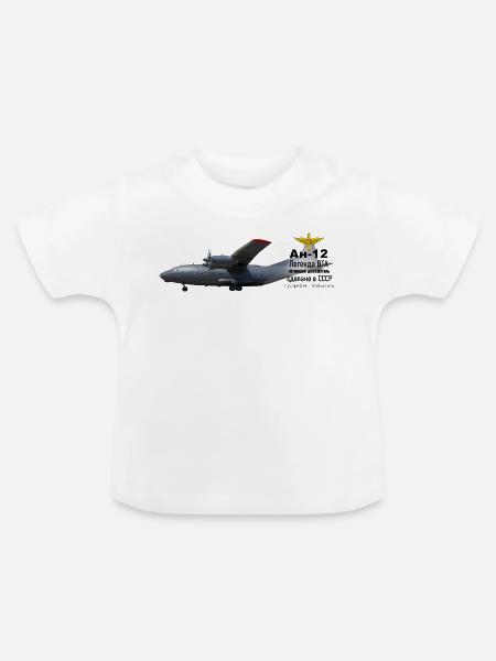An-12 - Baby Bio-T-Shirt mit Rundhals - Weiß
