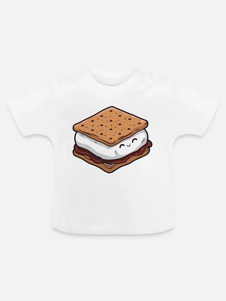 Süßes Smore - Baby Bio-T-Shirt mit Rundhals - Weiß