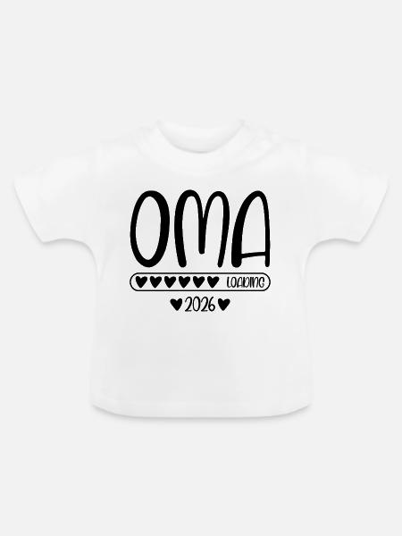 Oma 2026 loading - Baby Bio-T-Shirt mit Rundhals - Weiß