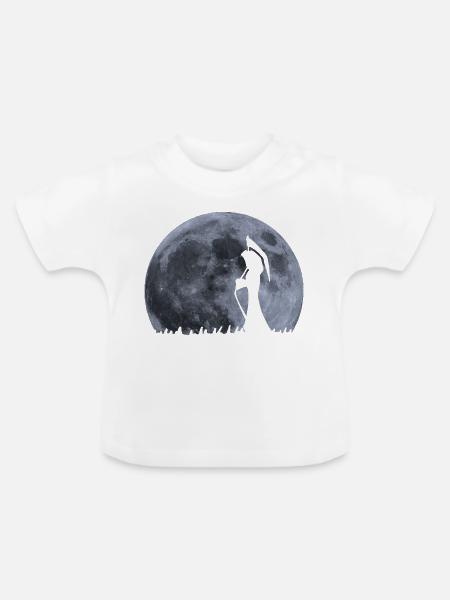 Death Rises with the Moon - Baby Bio-T-Shirt mit Rundhals - Weiß