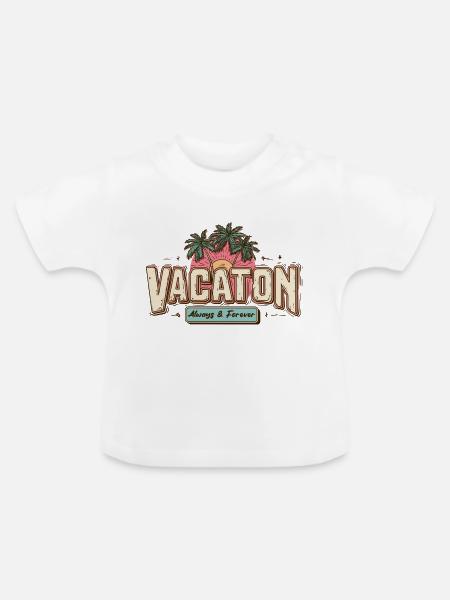 Vacation Retro - Baby Bio-T-Shirt mit Rundhals - Weiß