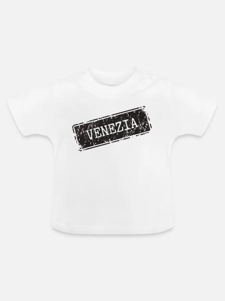 Venezia Städteweltkarte Design - Baby Bio-T-Shirt mit Rundhals - Weiß