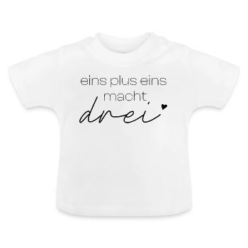 eins plus eins macht drei  - Baby Bio-T-Shirt mit Rundhals - Weiß - Vorne