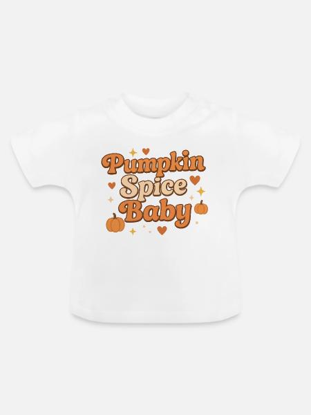 pumpkin spice baby / herbst design - Baby Bio-T-Shirt mit Rundhals - Weiß