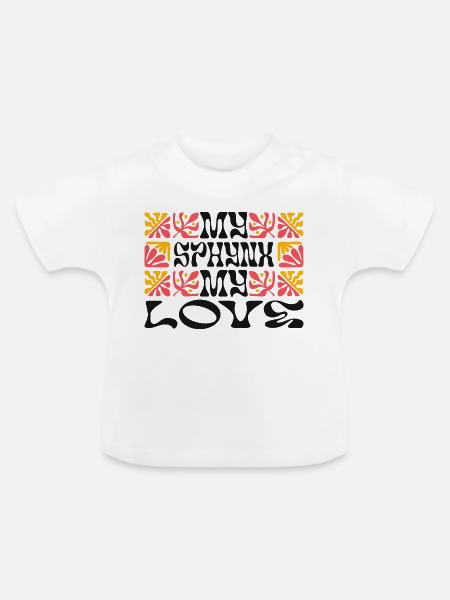 Spynx Katzenliebe - Baby Bio-T-Shirt mit Rundhals - Weiß