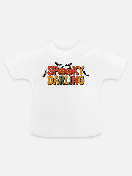 Spooky Darling Halloween - Baby Bio-T-Shirt mit Rundhals - Weiß