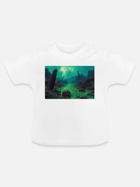 Dark Fantasy Horror Illustration - Baby Bio-T-Shirt mit Rundhals - Weiß