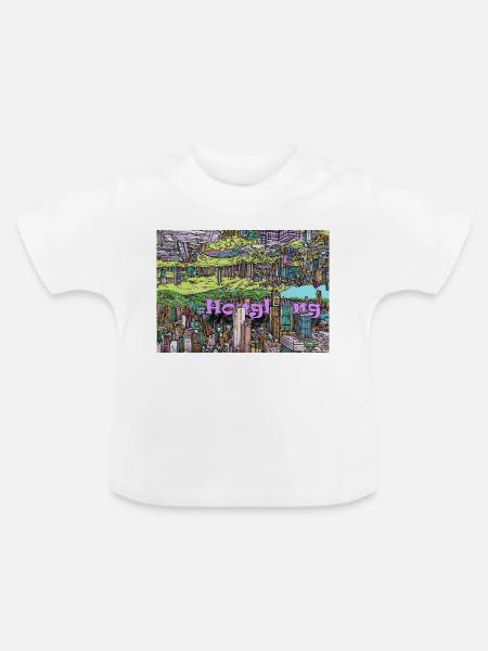 Hongkong Facing Worlds - Baby Bio-T-Shirt mit Rundhals - Weiß