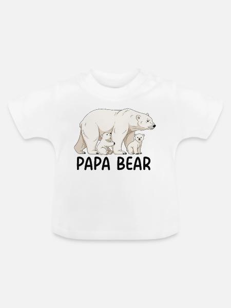 Papa Bear - Baby Bio-T-Shirt mit Rundhals - Weiß