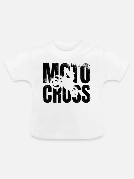 Motocross - Baby Bio-T-Shirt mit Rundhals - Weiß
