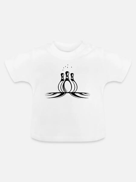 Bowling Zeichnung - Baby Bio-T-Shirt mit Rundhals - Weiß