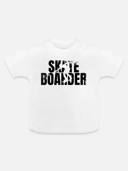 Skateboarder - Baby Bio-T-Shirt mit Rundhals - Weiß