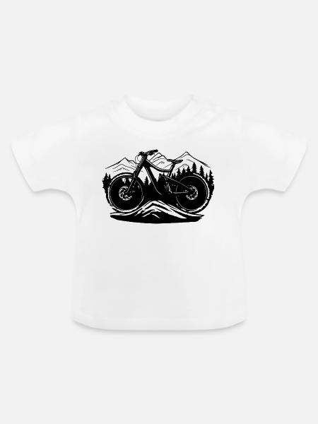 Mountainbiken - Baby Bio-T-Shirt mit Rundhals - Weiß