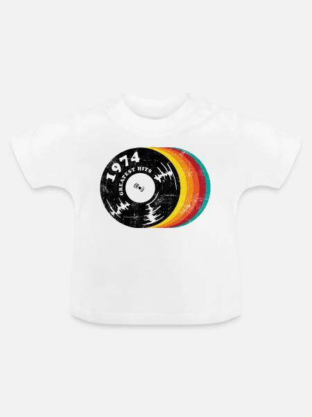 1974 Greatest Hits - Baby Bio-T-Shirt mit Rundhals - Weiß