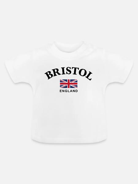 Bristol, England - Baby Bio-T-Shirt mit Rundhals - Weiß